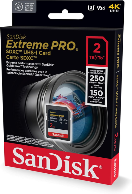 Karta pamięci SanDisk Extreme Pro SDXC 2TB V30 UHS-I (SDSDXXD-2T00-GN4IN) - obraz 3
