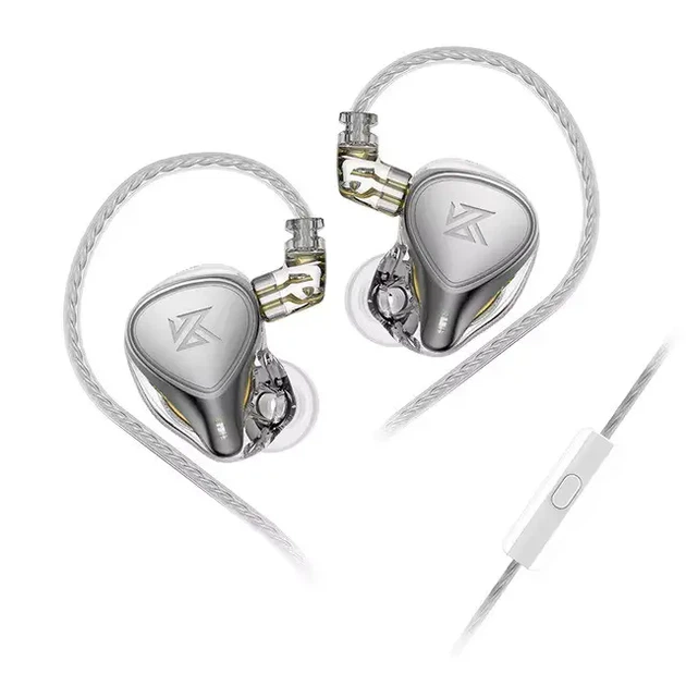 Наушники KZ ZEX PRO Silver с микрофоном - Фото 1 Наушники KZ ZEX PRO Silver с микрофоном - изображение 1