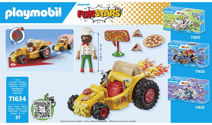 Samochod Playmobil Funstars Racing: Pizza 71634 (4008789716347) - obraz 4