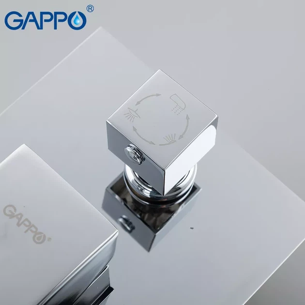 Вбудована душова система GAPPO G7107-20, вилив - перемикач на лійку, 3-функції, хром G7107-20 - изображение 5