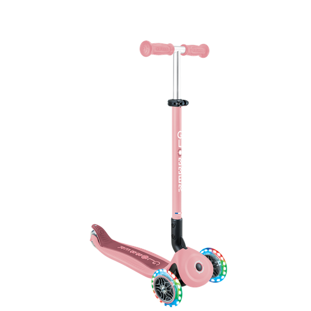 Дитячий самокат 3в1 з сидінням та додатковими колесами Globber Go Up Active Lights 360 пастельно-рожевий (749-310) - изображение 5