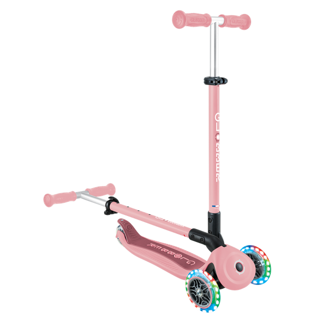 Дитячий самокат 3в1 з сидінням та додатковими колесами Globber Go Up Active Lights 360 пастельно-рожевий (749-310) - изображение 7