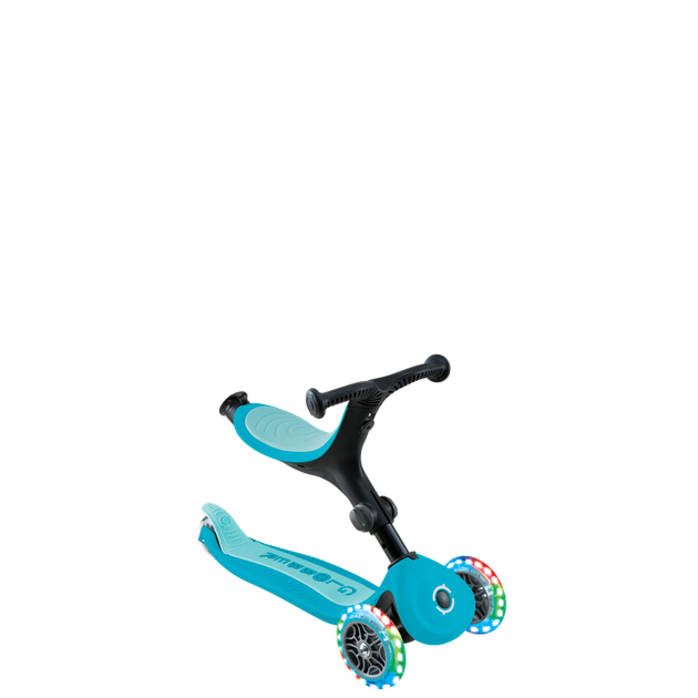 Дитячий самокат 3в1 з сидінням та додатковими колесами Globber Go Up Active Lights 360 голубий (749-300) - изображение 13