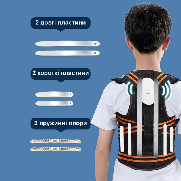 Корсет для корекції постави з датчиком нахилу M Чорний - зображення 2