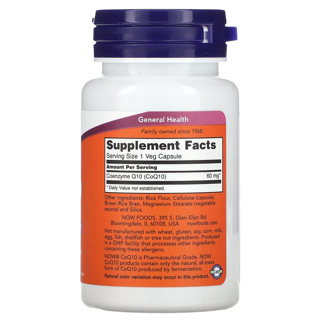 Коэнзим Q10 60 мг NOW Foods 60 капсул - изображение 2
