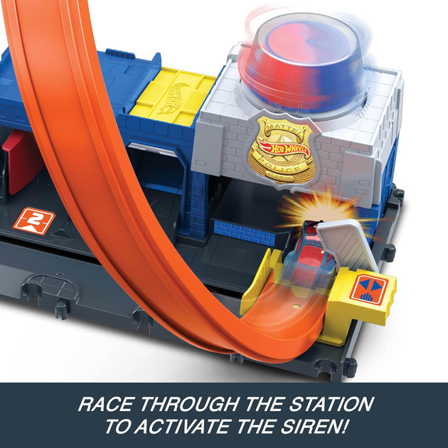 Tor samochodowy Mattel Hot Wheels City Super Police Station JBM71 (0194735264155) - obraz 9