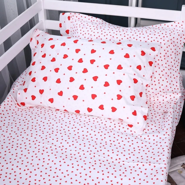 Простынь на резинке MirSon Poplin Line Kids 01 Little Hearts 200x200 см (2200009710766) - Фото 1 Простынь на резинке MirSon Poplin Line Kids 01 Little Hearts 200x200 см (2200009710766) - изображение 1