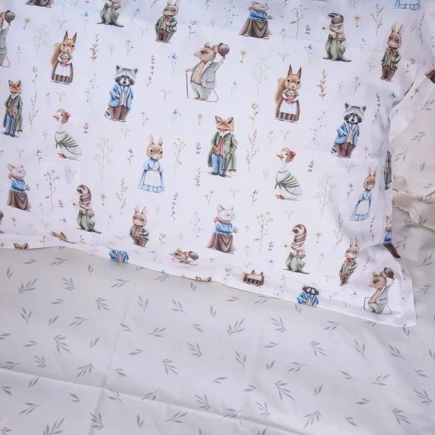 Простынь на резинке MirSon Poplin Line Kids 03 Animals 80x200 см (2200009713132) - Фото 2 Простынь на резинке MirSon Poplin Line Kids 03 Animals 80x200 см (2200009713132) - изображение 2