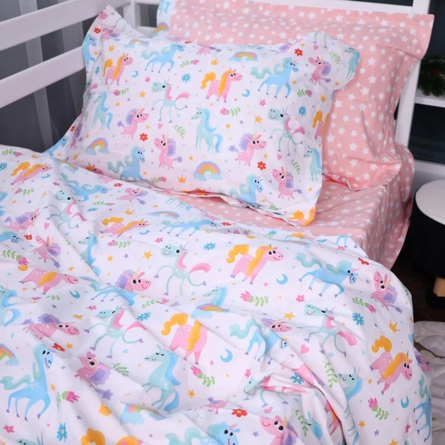 Простынь на резинке MirSon Poplin Line Kids 05 Pony 80x190 см (2200009715648) - изображение 2