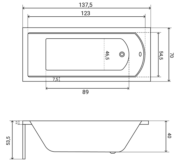 Ванна акриловая Helmken Vespera 140x70 см (7R297291S1) комплект 4 в 1: прямоугольная ванна, ножки, Черная фронтальная и боковая панель - Фото 15 Ванна акриловая Helmken Vespera 140x70 см (7R297291S1) комплект 4 в 1: прямоугольная ванна, ножки, Черная фронтальная и боковая панель - изображение 15