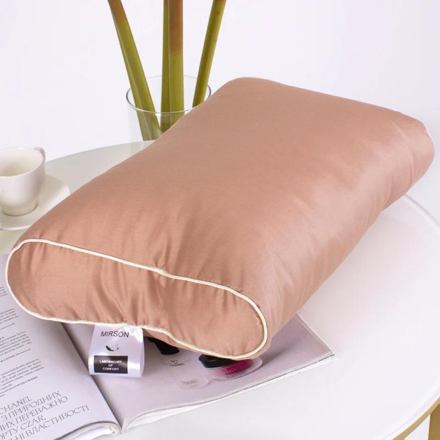 Акція на Подушка ортопедична (стружка Memory) MirSon №4142 Delicate Satin 0165 Estella 49х32х10.5 см від Rozetka