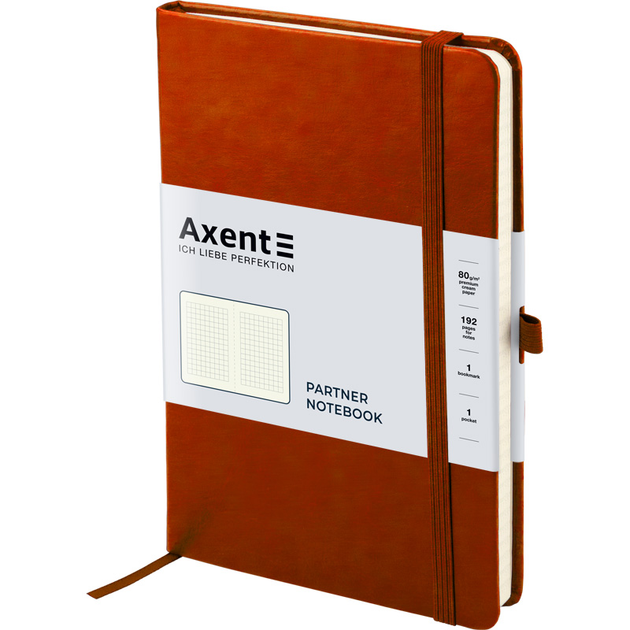 Книга записна Axent Partner Lux А5 96 аркушів, клітинка, тверда обкладинка, коричнева 8202-19-A - Фото 1 Книга записна Axent Partner Lux А5 96 аркушів, клітинка, тверда обкладинка, коричнева 8202-19-A - изображение 1