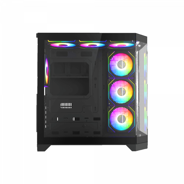 GAMEMAX Корпус комп'ютерний Midi atx без блока живлення x,m-atx, ITX,Tempered Glass,Metal cover, USB2.0x1, hype-a Black - Фото 3 GAMEMAX Корпус комп'ютерний Midi atx без блока живлення x,m-atx, ITX,Tempered Glass,Metal cover, USB2.0x1, hype-a Black - изображение 3