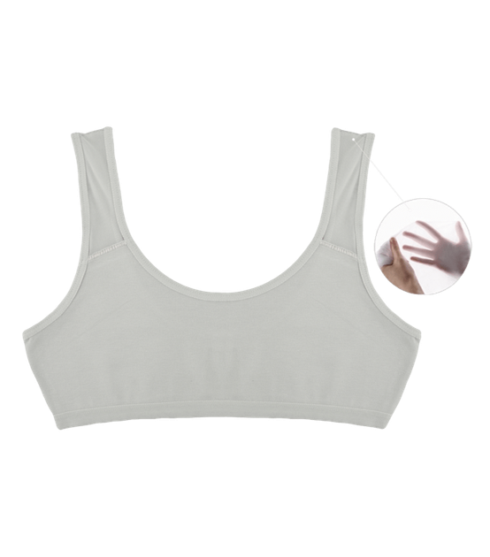 Подростковый топ однотонный с прозрачной вставкой на бретелях - Donella - 6071P - 146-152 см - Светло-серый - Фото 1 Подростковый топ однотонный с прозрачной вставкой на бретелях - Donella - 6071P - 146-152 см - Светло-серый - изображение 1