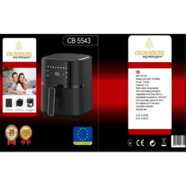 Аэрофритюрница Air Fryer Crownberg CB 00554388 - Фото 2 Аэрофритюрница Air Fryer Crownberg CB 00554388 - изображение 2