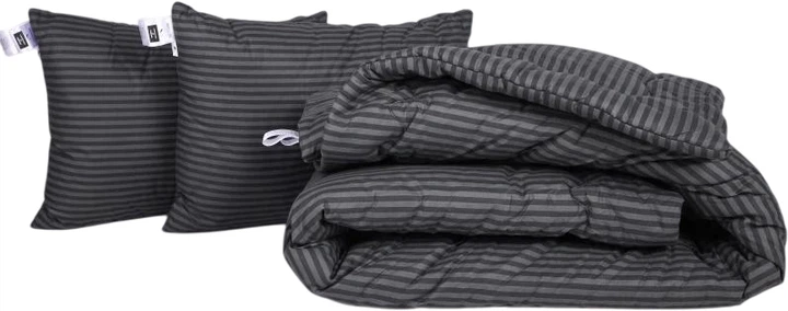 Набір MirSon №1087 Сolor Fun Line Ковдра зимова King Size 220х240 см 17-0611 Stripe Black Bamboo + Дві подушки 50x70 см (2200010881028) - Фото 1 Набір MirSon №1087 Сolor Fun Line Ковдра зимова King Size 220х240 см 17-0611 Stripe Black Bamboo + Дві подушки 50x70 см (2200010881028) - зображення 1