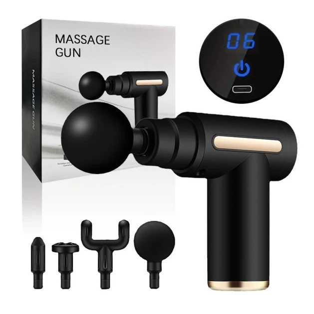 Массажер Портативный ручной перкуссионный Mini Massager Gun со встроенным экраном - изображение 7