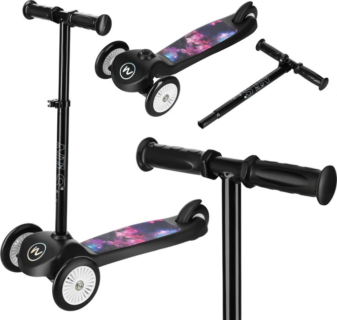 Самокат дитячий Nils Extreme Fun Space триколісний HLB1503 Чорний (5907695565812) - зображення 4