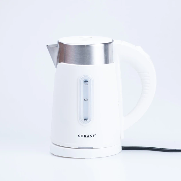 Электрочайник Sokany SK-0808W 1200 Вт дисковый 1 л черный - Фото 9 Электрочайник Sokany SK-0808W 1200 Вт дисковый 1 л черный - изображение 9