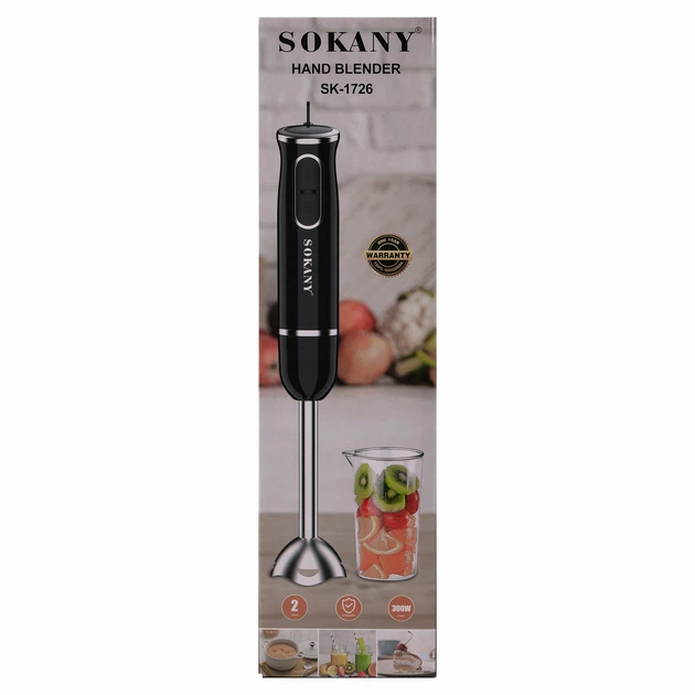 Блендер погружной ручной Sokany SK-1726 с мерным стаканом розовый - изображение 6