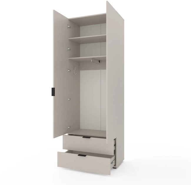 Шафа Metkas Home A004 800 x 420 x 2300 мм ЛДСП Кашемір (MA004-K) - зображення 2