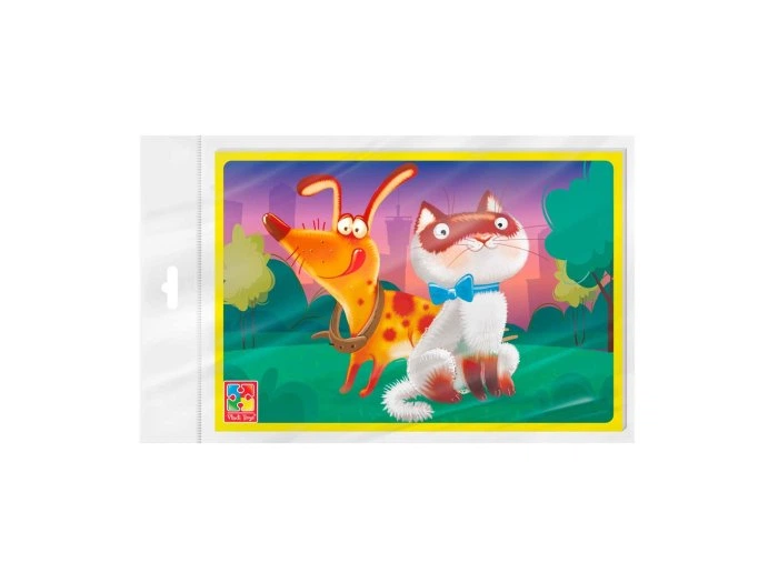 Пазлы мягкие Котик и собачка, Vladi Toys, 12 эл., VT1104-20 - Фото 2 Пазлы мягкие Котик и собачка, Vladi Toys, 12 эл., VT1104-20 - изображение 2