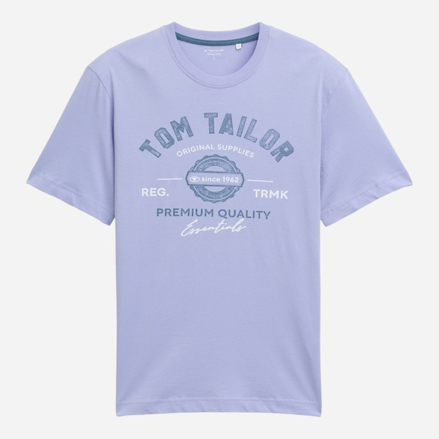 Футболка бавовняна чоловіча Tom Tailor 1037735-36549 S Блакитна з принтом (4068128279575) - зображення 5