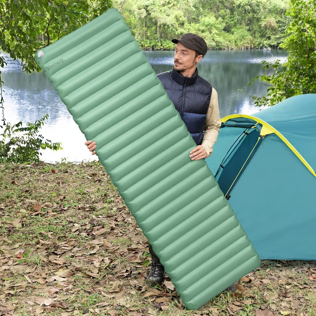 Dmuchany materac Bestway kempingowy AdventuRest Regular 188 x 58.5 cm 35935 Green (6941607355084) - obraz 9