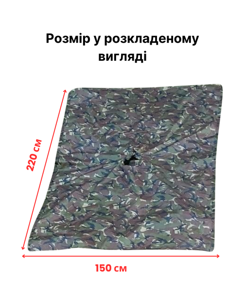 Пончо KOMBAT UK US Style Poncho зелений хакі Uni (kb-usssp-dpm) - изображение 2