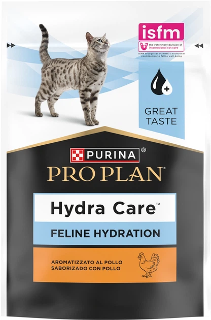 Упаковка влажного дополнительного корма Purina Pro Plan Hydra Care для взрослых кошек, для увеличения потребления жидкости с курицей 75 г х 10 шт (8445291515345) - изображение 4