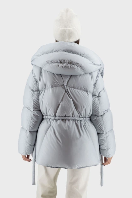 Жіночий зимовий пуховик casual з капюшоном і поясом Basic (блакитний, XL), 40418, 24527 - изображение 5
