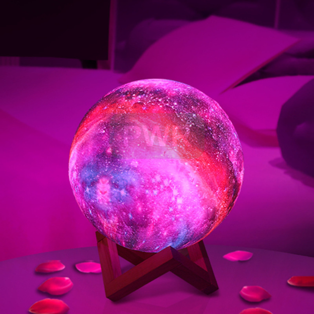 Настольный беспроводной ночник с аккумулятором Вселенная 3D LED Universe Light RGB с пультом светильник сенсорный (48956IM) - изображение 5