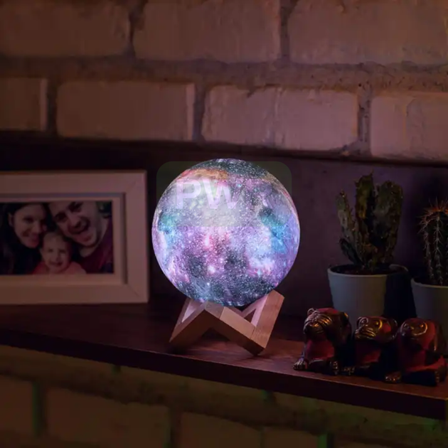Настольный беспроводной ночник с аккумулятором Вселенная 3D LED Universe Light RGB с пультом светильник сенсорный (48956IM) - изображение 7