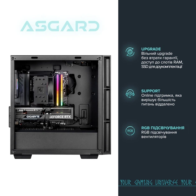 Ігровий комп'ютер ASGARD Muninn (A96X.32.S15.57.10139) / AMD Ryzen 5 9600X (3.9–5.4 ГГц) / RAM 32 ГБ / SSD 1.5 ТБ / NVIDIA GeForce RTX 5070 - изображение 6