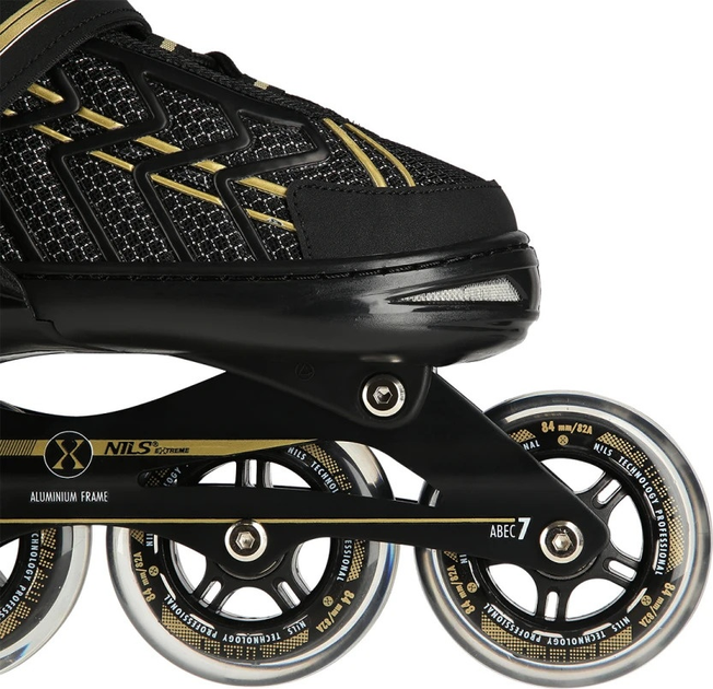 Ролики Nils Extreme NA1128 Чорно-Золотисті роз. L (39-42) (5907695540208) - зображення 6