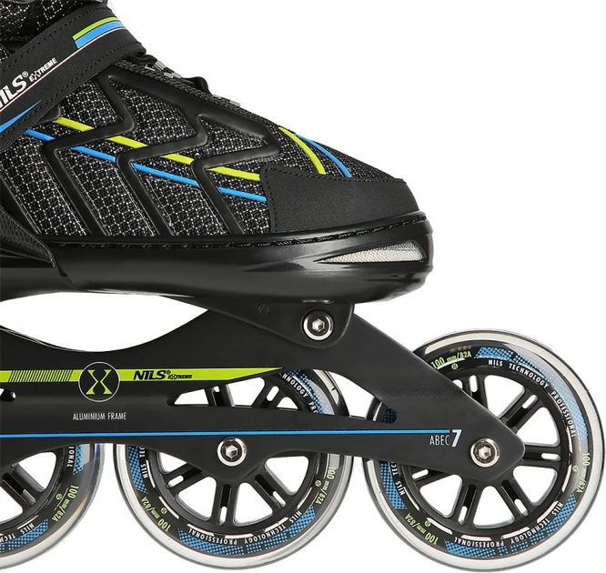 Łyżworolki Nils Extreme NA1128 Czarno-Limonkowe roz. M (35-38) (5907695595000) - obraz 7
