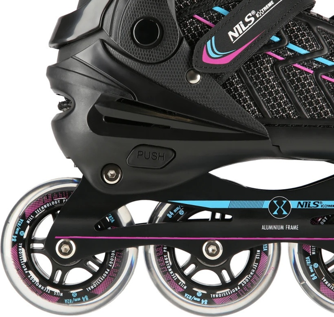 Ролики Nils Extreme NA1128 Чорно-Фіолетові роз. M (35-38) (5907695595031) - зображення 8