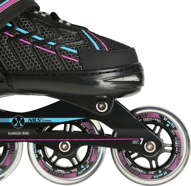 Ролики Nils Extreme NA1128 Чорно-Фіолетові роз. L (39-42) (5907695595048) - зображення 7