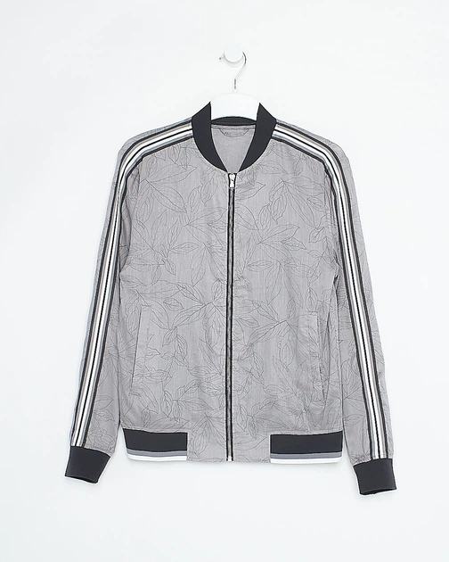 Бомбер SELECTED HOMME сірий в візерунки XAZ390326WZDH XS - Фото 1 Бомбер SELECTED HOMME сірий в візерунки XAZ390326WZDH XS - зображення 1