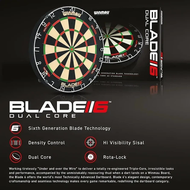 Профессиональная мишень для дартса Winmau Blade 6 Dual Core - изображение 4