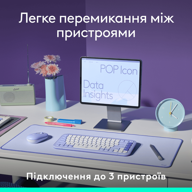 Клавіатура Logitech POP Icon Keys ROSE US INT'L (L920-013073) (7031709) - зображення 9