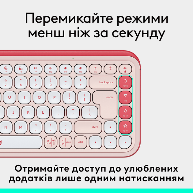 Клавіатура Logitech POP Icon Keys ROSE US INT'L (L920-013073) (7031709) - зображення 8