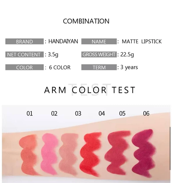 Матова помада Handaiyan Velvet Matte Lipstick 05 - зображення 3