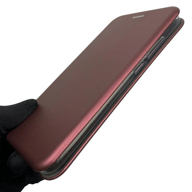 Чехол-книжка для Xiaomi Redmi 8a с подставкой бордовая - Фото 5 Чехол-книжка для Xiaomi Redmi 8a с подставкой бордовая - изображение 5