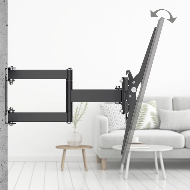 Uchwyt ścienny Hama Wall Bracket, Swivel, Tilt, Pull-out, 165 cm (65") up to 40 kg (4047443509499) - obraz 5