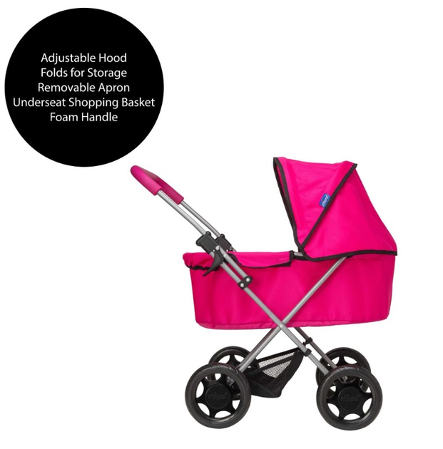 Wózek głęboki dla lalki Chicco Amore Dolls Pram Różowy (5050842405919) - obraz 4