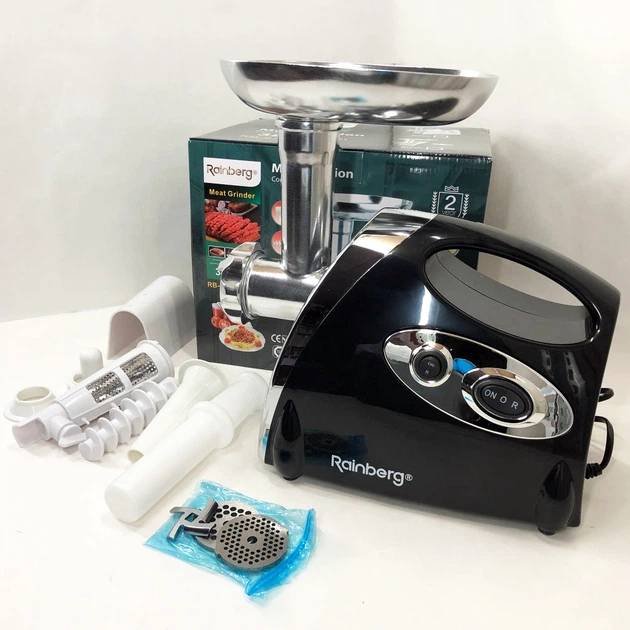 Мясорубка Rainberg RB-675 3800W с соковыжималкой Мясорубка электрическая металл Цвет: черный - изображение 5