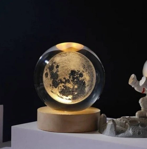 Декоративный 3D ночник Хрустальный Шар 8 см · Настольная лампа - светильник с 3D эффектом Галлактика - изображение 5