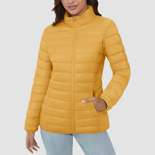 Женская демисезонная куртка желтая 2XL - изображение 3