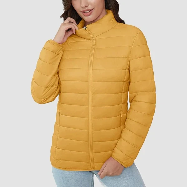 Женская демисезонная куртка желтая 2XL - изображение 4